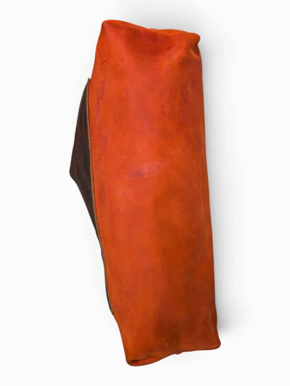 Artisan Orange Nubuck Leather Tote with Brown Leather Accent, 15